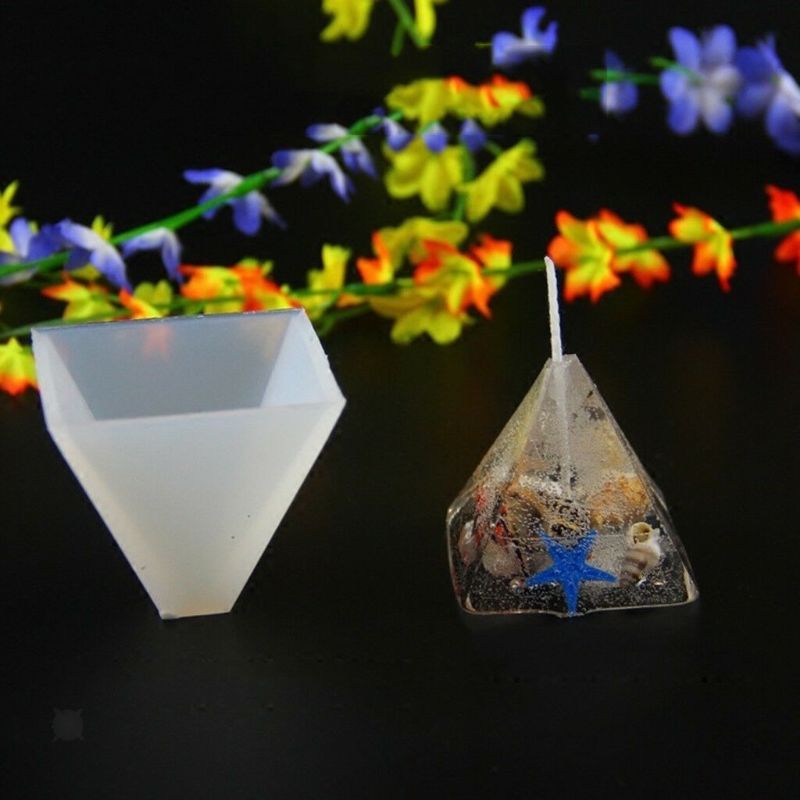 Pyramid Polymer Clear Silicone Epoxy Resin Mold for Making Polymer Clay Crafting, Resin Epoxy Coaster Mold - Resin Moulds Pyramid Silicone Mold Resin Molds