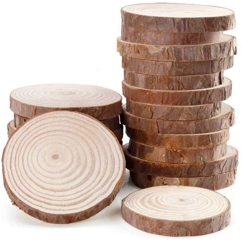 Pack of 3 - Natural Wooden Round Plate Circular Disc for DIY Craft, Coasters For Epoxy Resin, Epoxy Resin Coasters, Epoxy Slice Molds Large Coaster Resin Mould Crystal Epoxy Resin Mold