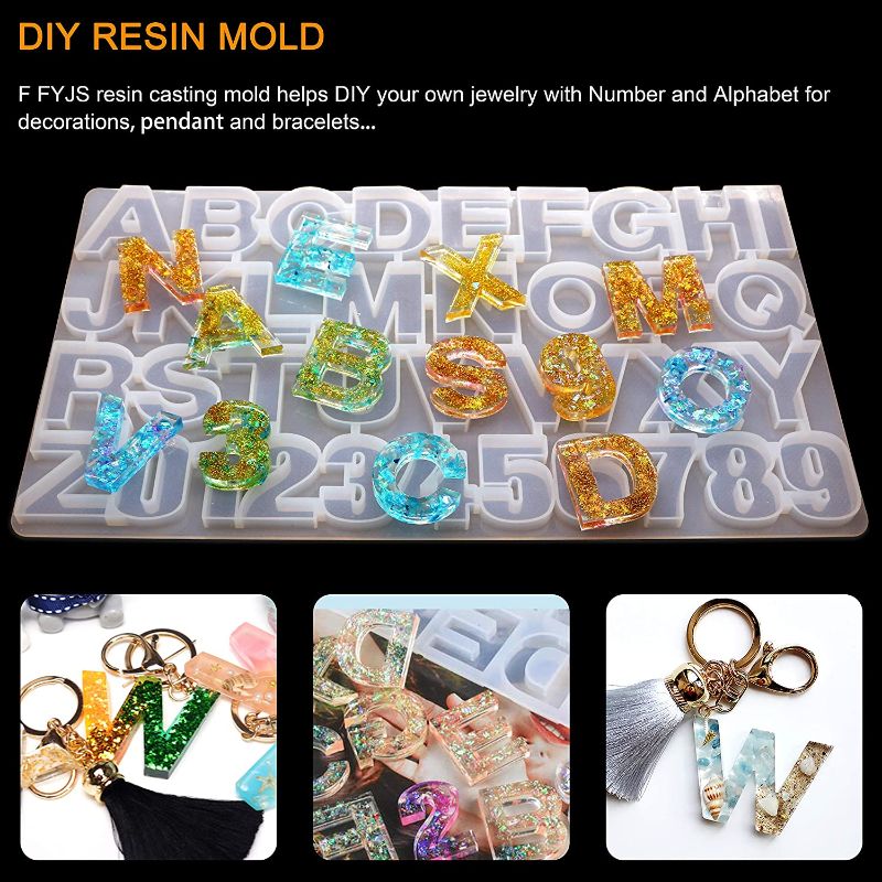Alphabets & Numbers Clear Silicone Resin Molds for Making Polymer Clay Crafting, Alphabets Silicone Mold, Resin Epoxy - Resin Moulds Resin Numbers Mold Jewelry Mold Keychain Molds