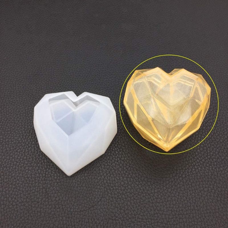 DIY Epoxy Resin Crafts Heart-Shape Storage Box Case Making Resin Mould, 3D Heart Shape Key Chain Mold, Desk Table Decoration Jewelry Organizer Resin Molds, Epoxy Resin Moulds, Silicone Mold