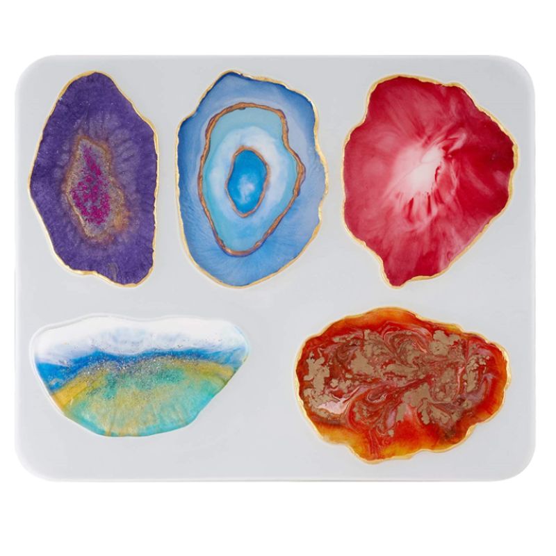 5 Cavity Clouds Resin Mold, DIY Wave Coaster Crystal Epoxy Mold, Resin Mould, Coaster Mold, Epoxy Resin Wave Shape Tea Coasters Mold