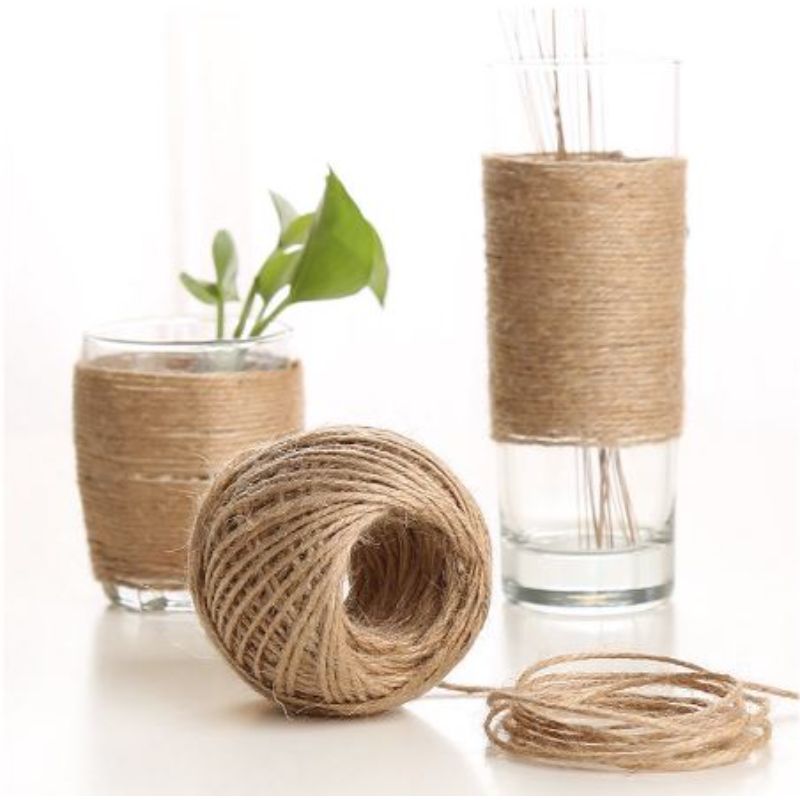 Pack of 3 - Multifunctional 100Meters Long Natural Jute Rope Brown Jute Hemp Rope Twine String Cord Shank Craft String, DIY Jute Rope for All Art Craft and Other Glass Bottle Decor Purpose
