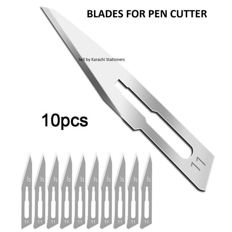10pcs Spare Blades for Paper Cutting Pen Cutter Knife 11.No Blade For Craft Model Making Carving Blades