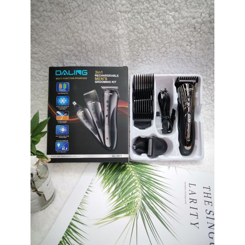 Professional Original DL 1071 3 in 1 DALING Electric Hair Clipper Trimmer Shaver multicolor