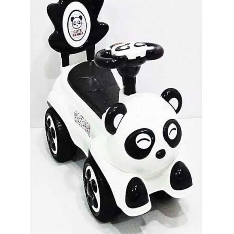 Cute Panda Push Car with musical steering For Kids Black