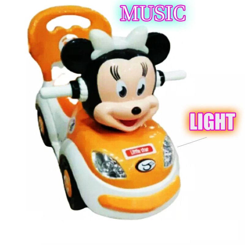 New Mickey Mouse Tolo push Car For Babies with Music and Lights White