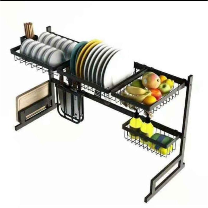 Dish Drying Rack Over Sink Kitchen Storage Shelf Countertop Space Saver Display Stand Tableware Drainer Organizer Utensils Holder