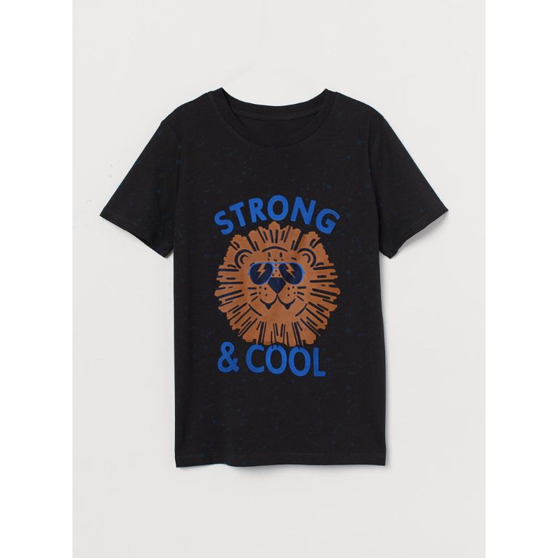 Black STRONG & COOL LION T-SHIRT