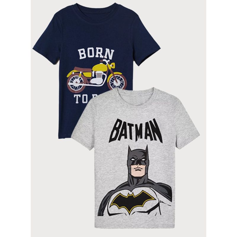 Grey Color PACK OF 2 MIX BOYS T-SHIRTS