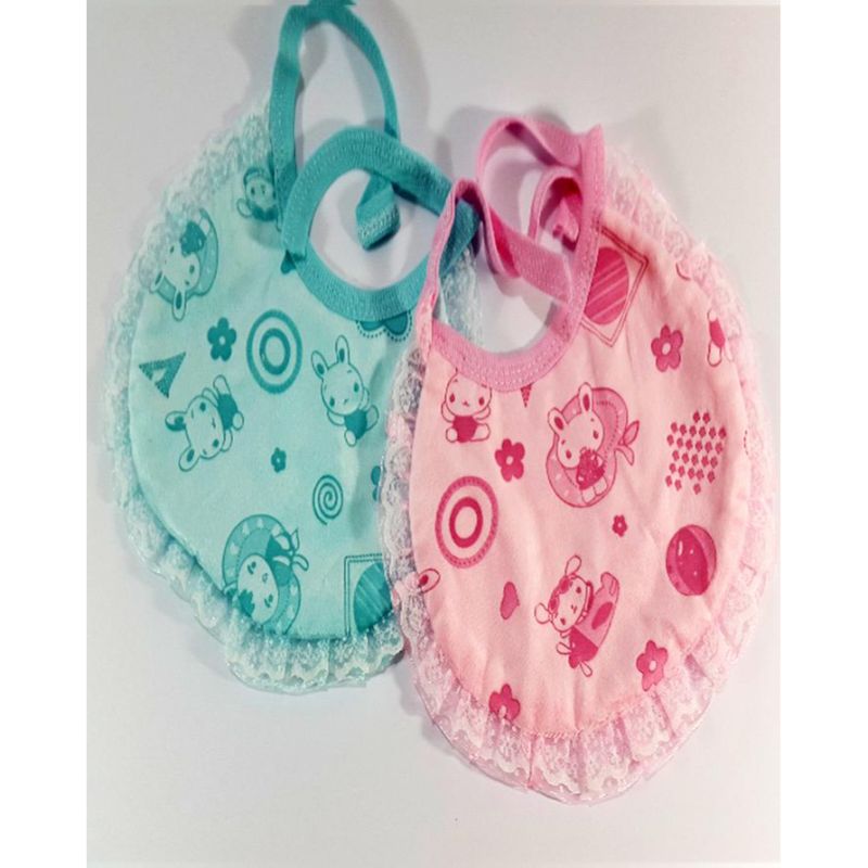 Baby Bib Velvet with water proof back  For New Born To 4 Month Baby pack of 2