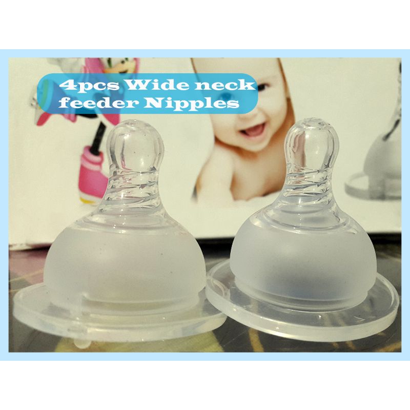 Bottle Nipples Wide Neck Silicone Baby Infant Soft Teats Suit Baby Bottles Flow  pack of 4 & 66