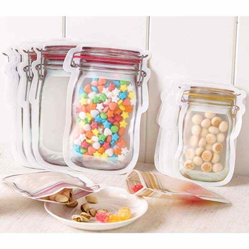High Quality - 3 in 1 Pack - 3pcs Clear Plastic Waterproof - Double Seal Window Bag - Bag Portable Zipper - Bags Seal Fresh Food Storage