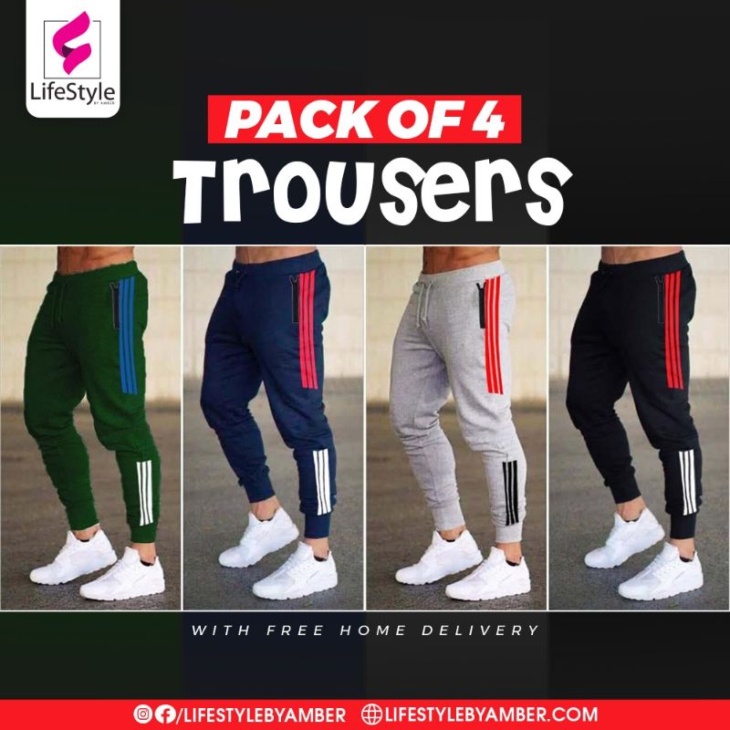 PACK OF 4 TROUSERS FOR MEN