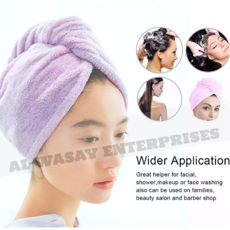 Cap Towel For Hair - Hair Wrap Towel - 100% Cotton - Super Absorbent