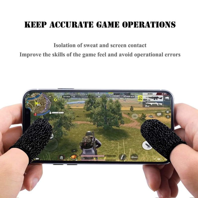 Latest design High quality Pack of 01 pair - Pubg Thumbs Gloves for playing more smoothly and without any sweat Repeated use Flexible and smooth operation- Grey
