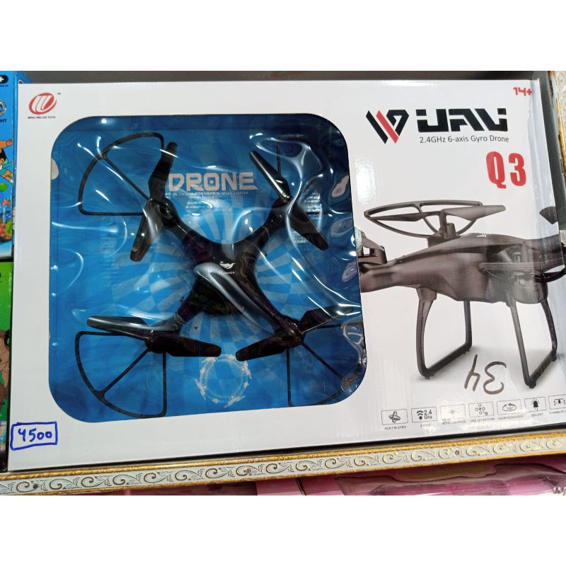 FUN Q3 Quad Copter RC Drone Toy for Kids 2.4GHz 260 Degrees Rotation High Altitude Hold Remote Controlled Drone Toys