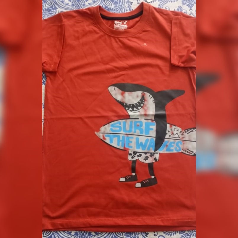 Expocity Brand Red Color Shirt for Kids - Shark Design