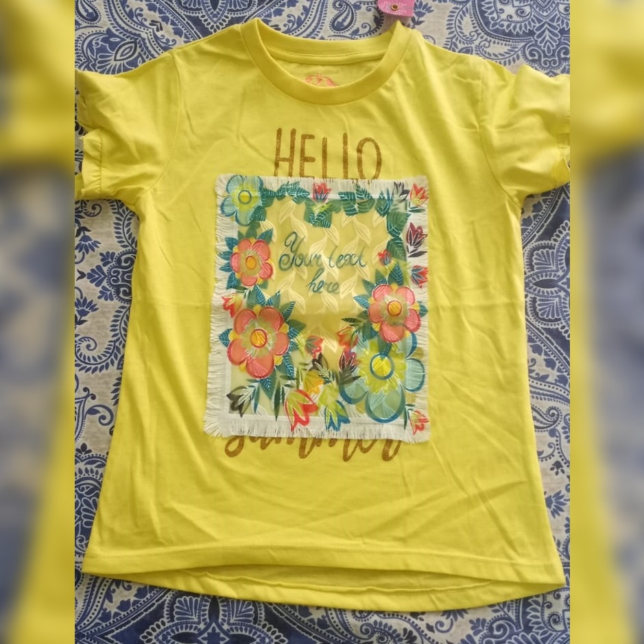 Expocity Brand Yellow Color Shirt Flower Design for Kids