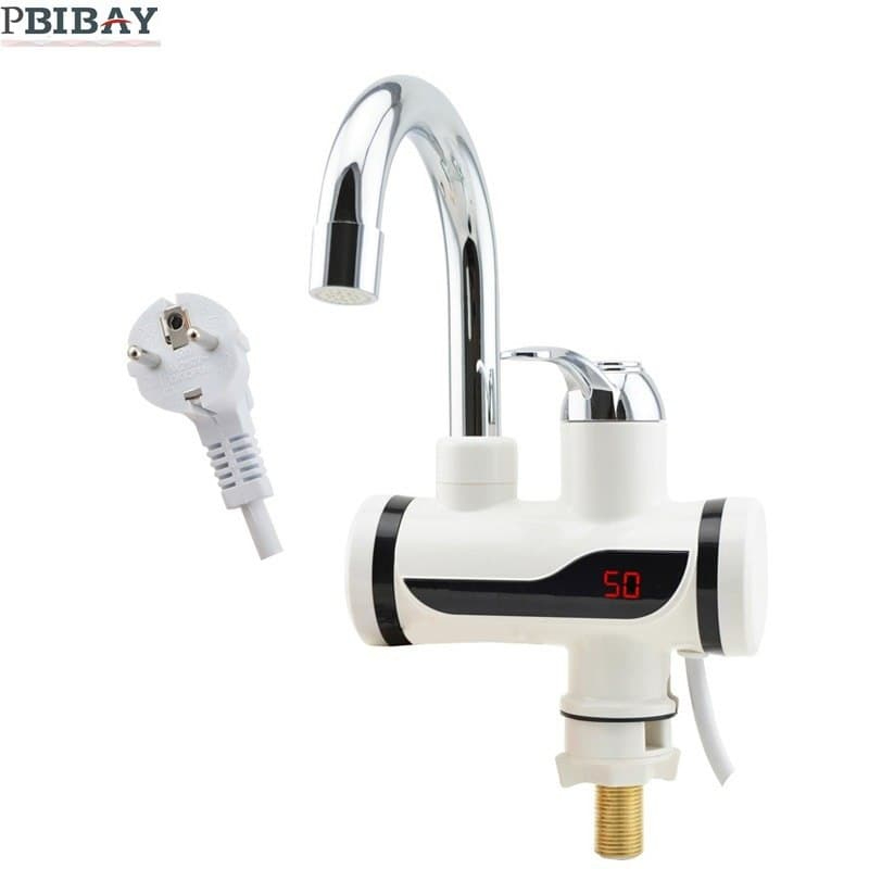 Title: Tankless Electric Hot Water Heater Faucet Kitchen Instant Heating Tap Water With LED