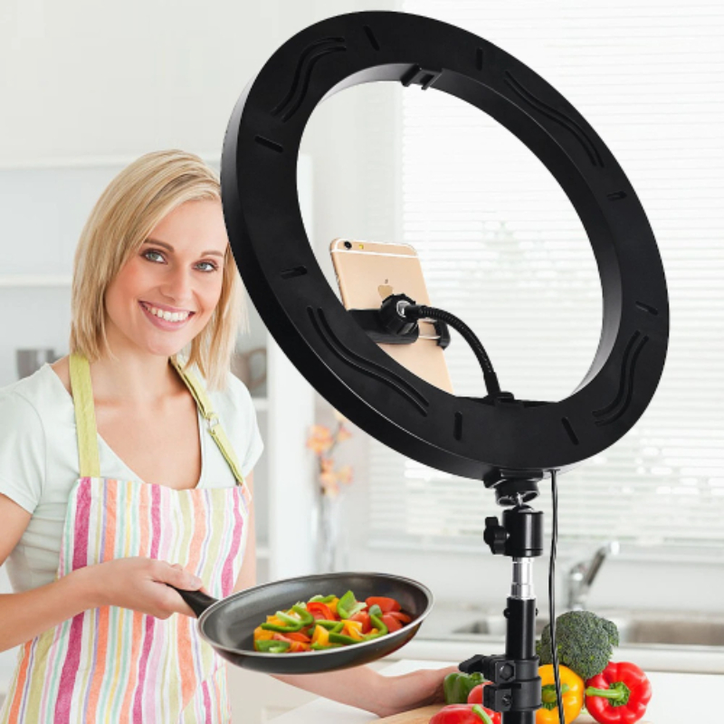 BD-360 36CM LED Ring Fill Light Three Modes With Phone Holder