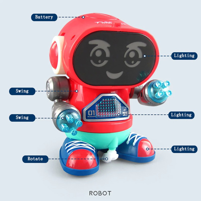 Children Electric Dancing Robot With Light , Music And Walking Toy For Kids