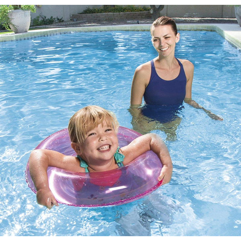 3 Pieces See-Through Tire Tube Clear Inflatable Floating Swimming Ring