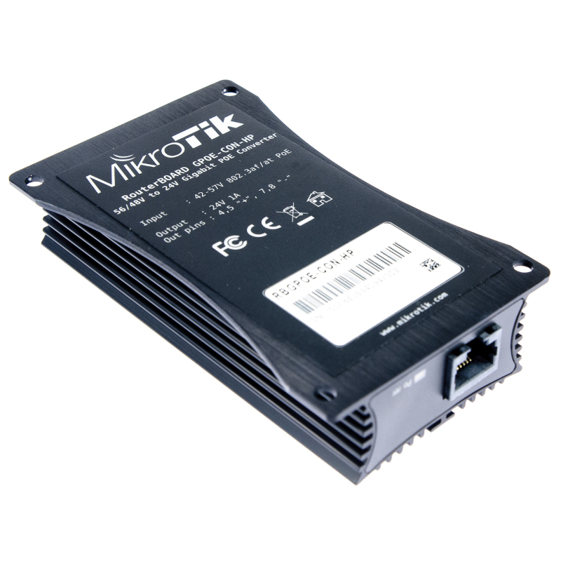 Mikrotik RBPOE-CON-HP PoE Converter To Power Router Board 48V To 24V PoE