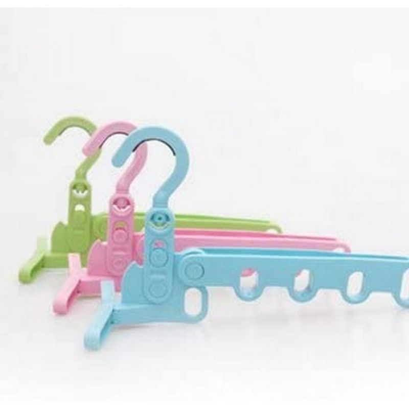 Door Hanging Foldable Clothes Hanger Magic 5 Hole Hanger-Rack With Hook-Space