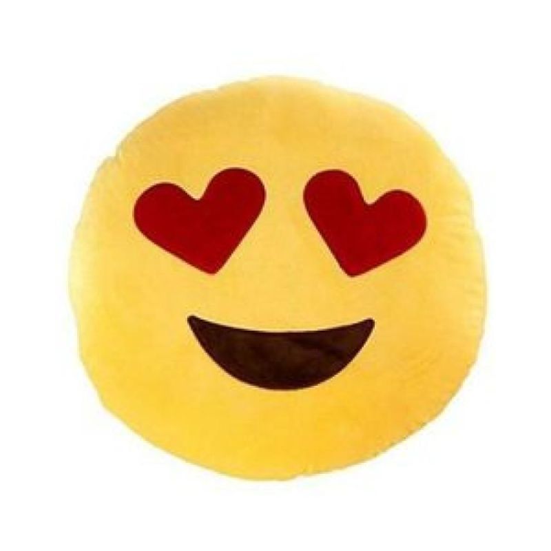 In Love Emoji Cushion Without Filling - Yellow
