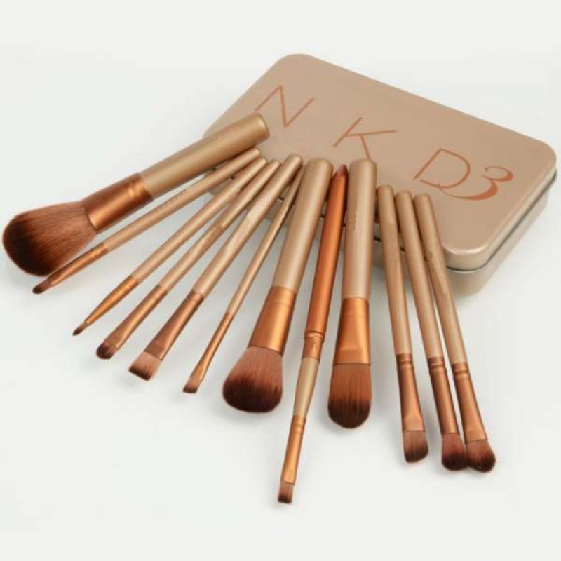 12 Piece Golden Brushes With Box