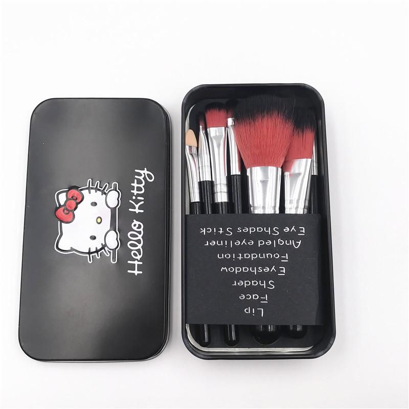Hello Kitty Pack of 7 Professional Makeup Brushes - Black