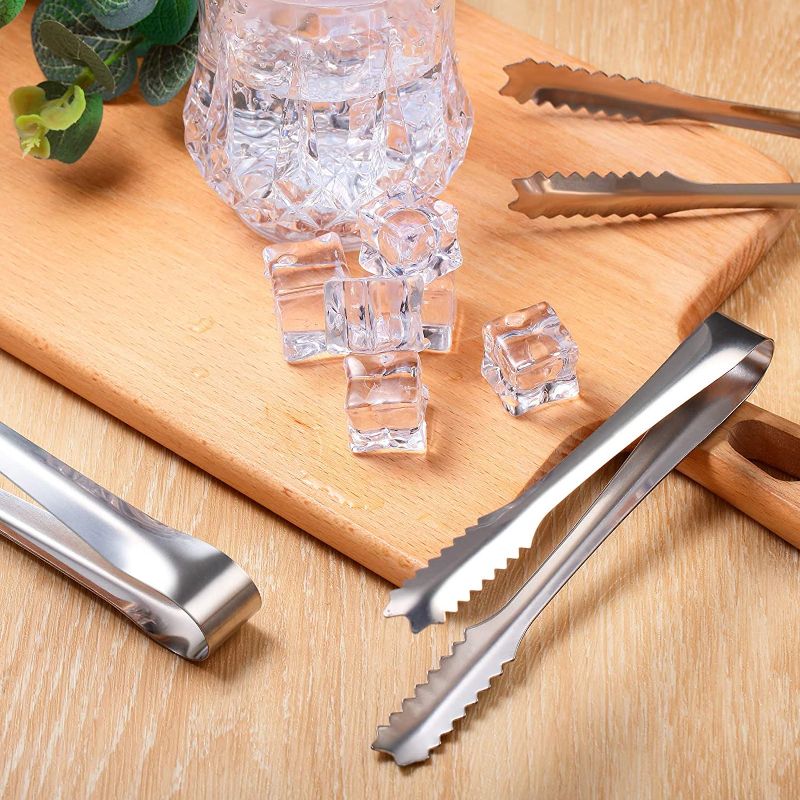 Stainless Steel Mini Tong For Kitchen - Silver, Stainless Steel Buffet Serving Utensils Salad BBQ Tongs Heavy Duty Food Serving Tong, Cooking Tong Grilling Tong, Stainless Steel Icing Tong, Ice Cube Tong