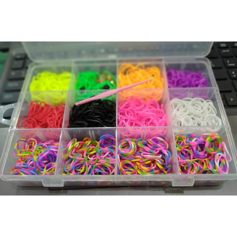 1200 LOOM RUBBER BAND TWISTER SET WITH TOOLS, CHARMS AND S-CLIPS