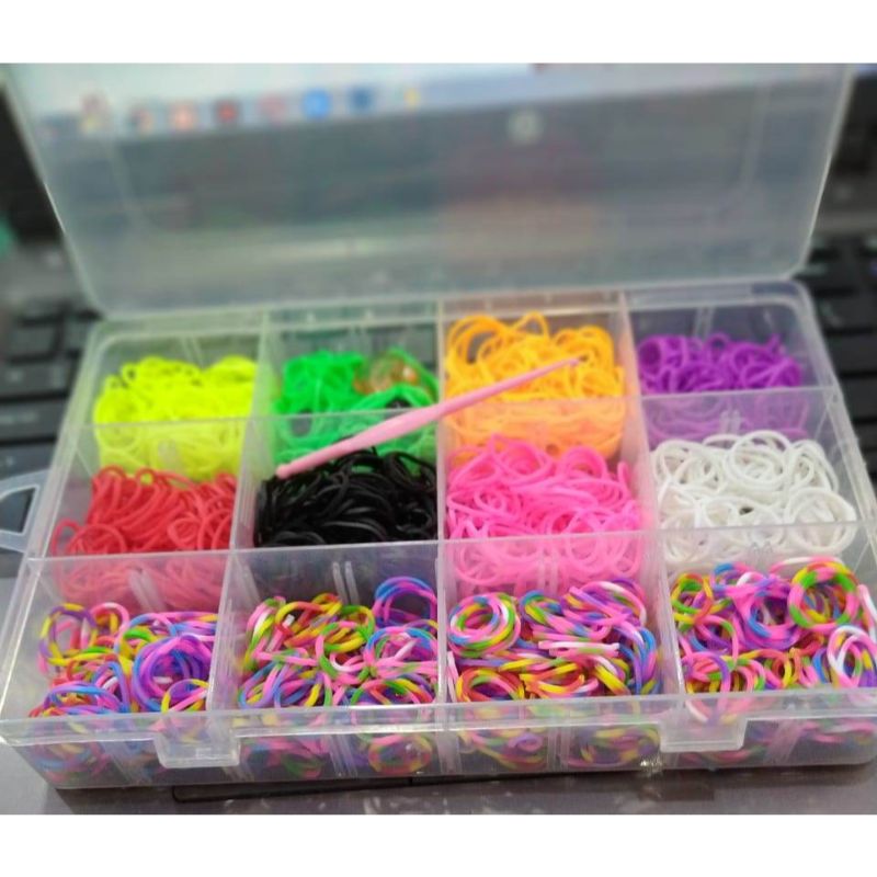 1200 LOOM RUBBER BAND TWISTER SET WITH TOOLS, CHARMS AND S-CLIPS