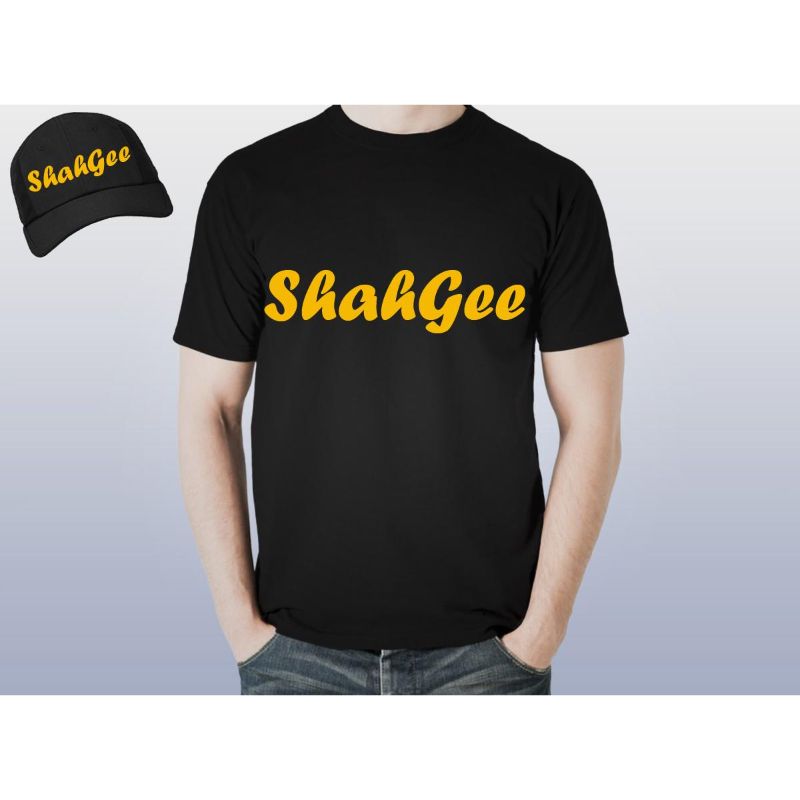 Bundle of Customize T-Shirt with Customize Cap With Your Name (Black)