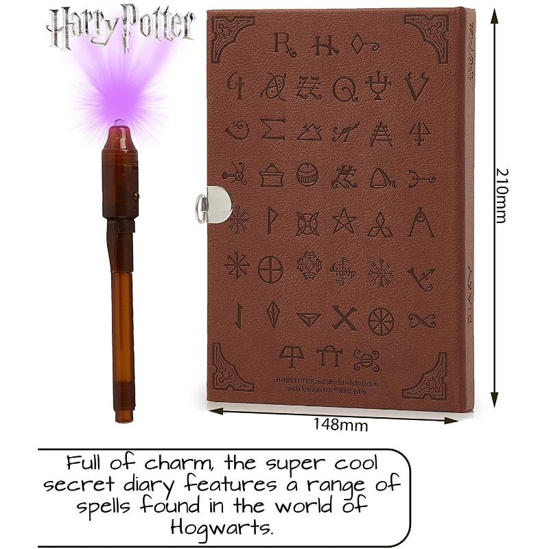 Harry Potter Secret Diary | Harry Potter Stationery with Lockable Journal Notebook and Invisible Ink Magic Pen | Fun Stationery Set | Harry Potter Gifts for Girls Or Boys