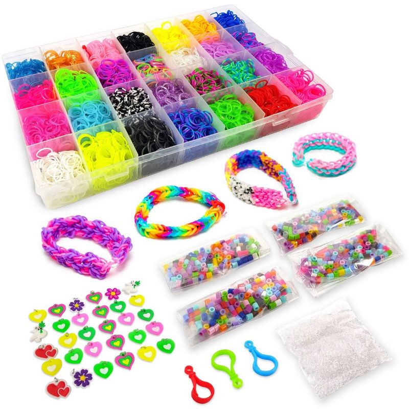 RUBBER BAND TWISTER SET LOOM 4400 WITH TOOLS, CHARMS AND S-CLIPS