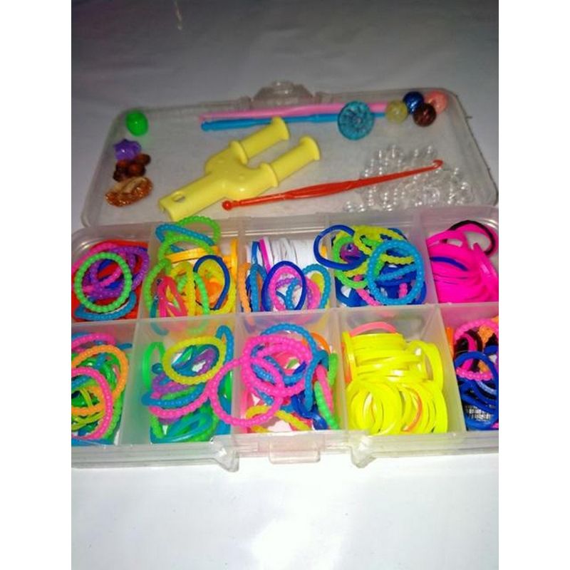 Top Selling Children's Toys DIY Colorful Rubber 350 Loom Bands Refill Kit with Accessories, Mixed Colors