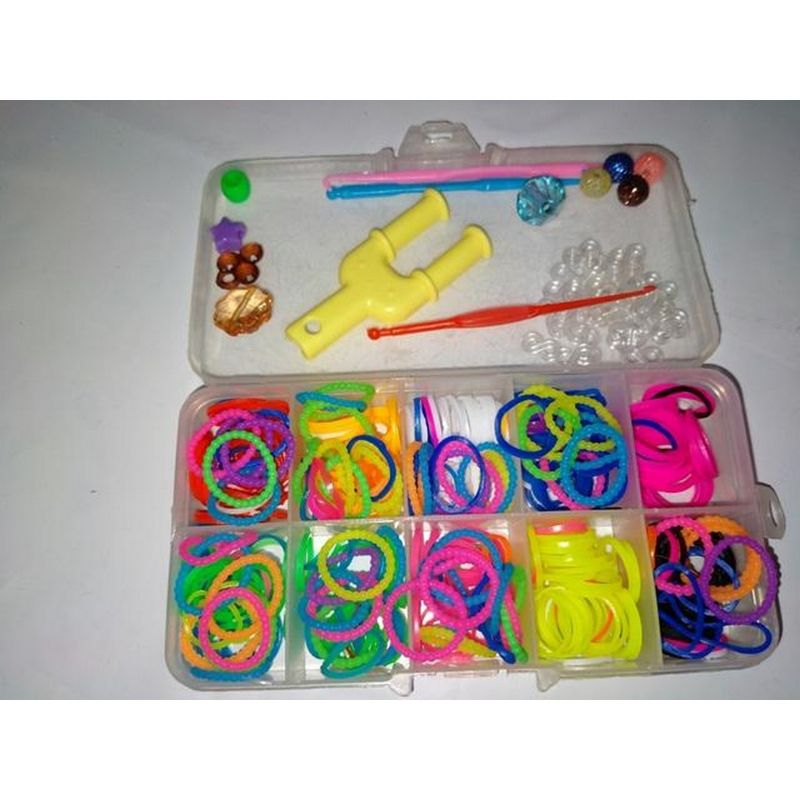 Children's Toys DIY Colorful Rubber Loom Bands Refill Kit with Accessories, Mixed Color 350 Loom