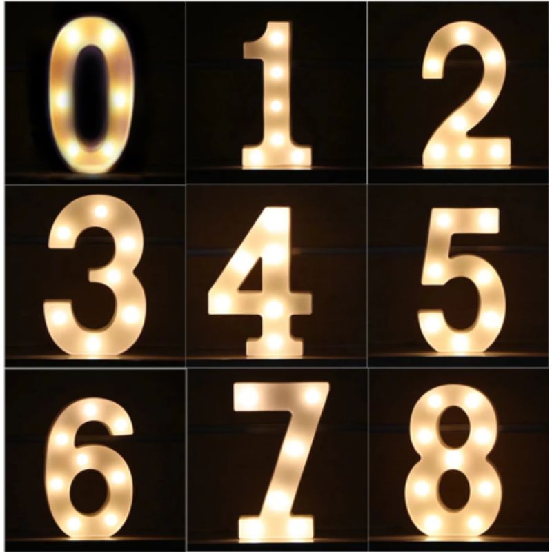Creative LED Light 1-9 Numbers For Birthday Wedding Party DIY Wall Decoration Marquee Lights Lamp Home Culb Outdoor