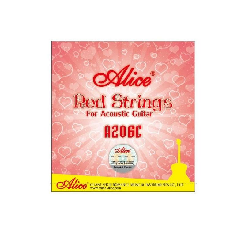 Red Acoustic Guitar Strings Set "Red Alloy Wound" (.012-.053)
