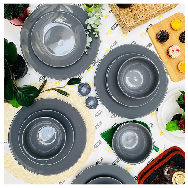 18-Pc Dinner Set - Grey