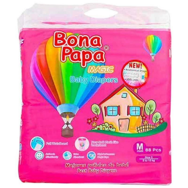 BONA PAPA Magic Baby Diapers MEDIUM SIZE 5 (88pcs)