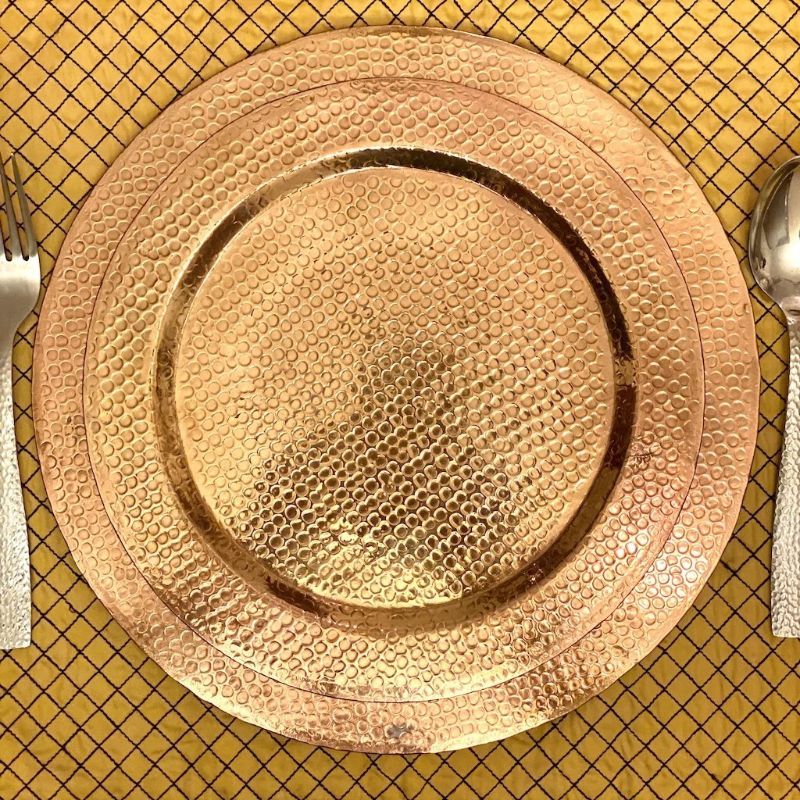 Hammered Copper Charger Plates (Set Of Two)