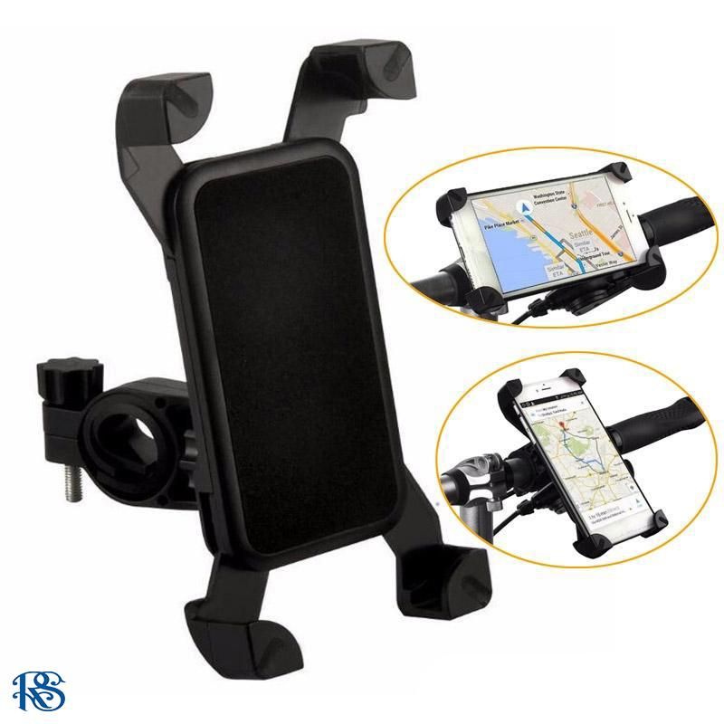 Adjustable 360 Degree Bike/Bicycle Handlebar Mount Universal Mobile Phone Holder [Black]