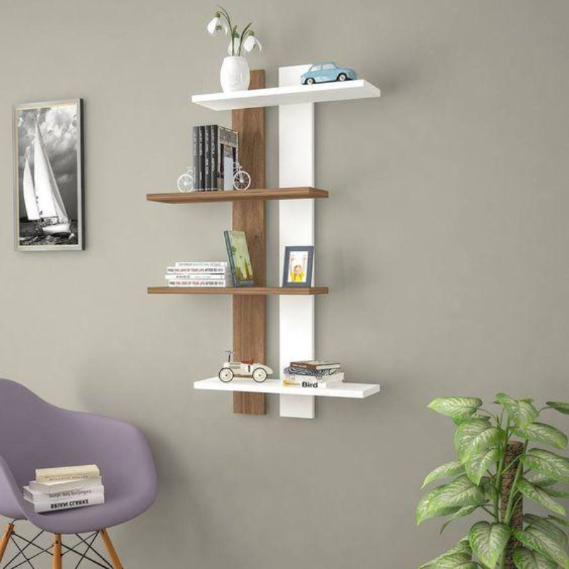 Toheed wood wall shelf display shelf