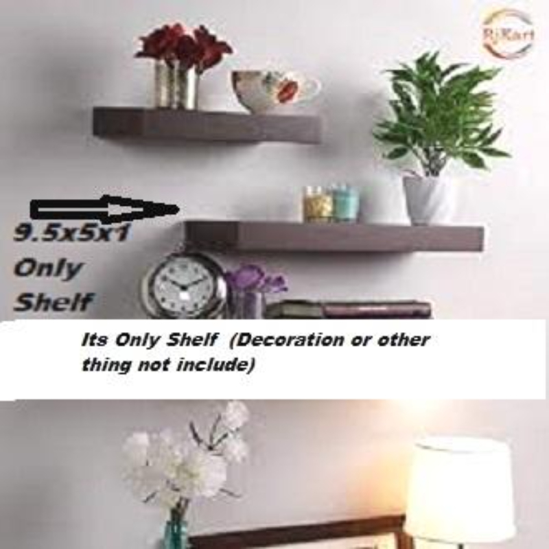 Wall Shelf for Living Room Home Office Decor 10 X 5 X 1 Inch PACK OF 01 DARK Brown Only Shelf