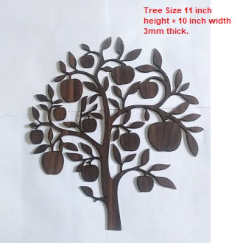 Tree Frame For Room Wall Decoration CNC Sheet Cutting  10.5 x 11 Inch 01 Pc