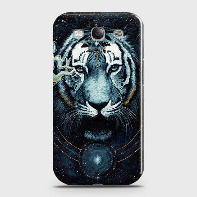 Samsung Galaxy S3 Cover - Vintage Galaxy Tiger Printed Hard Case with Life Time Colors Guarantee