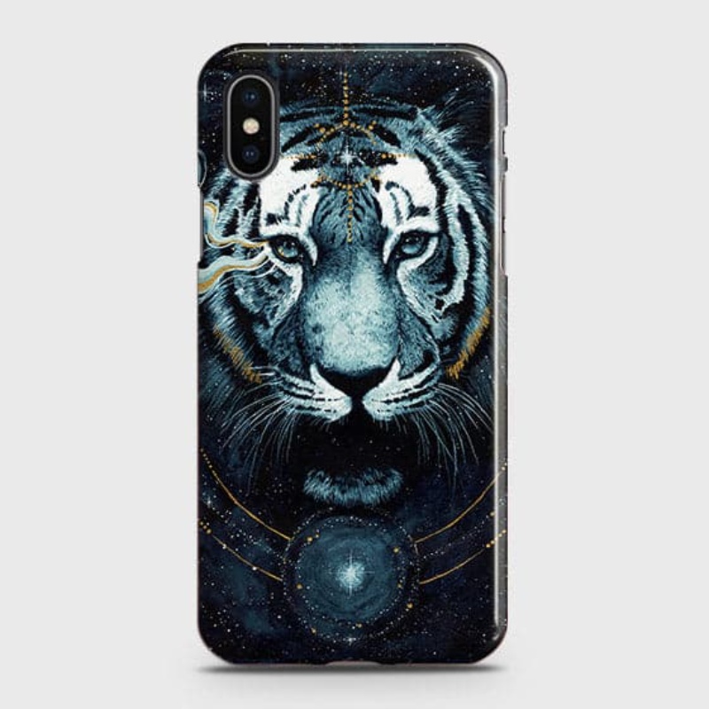 iPhone XS Max Cover - Vintage Galaxy Tiger Printed Hard Case with Life Time Colors Guarantee
